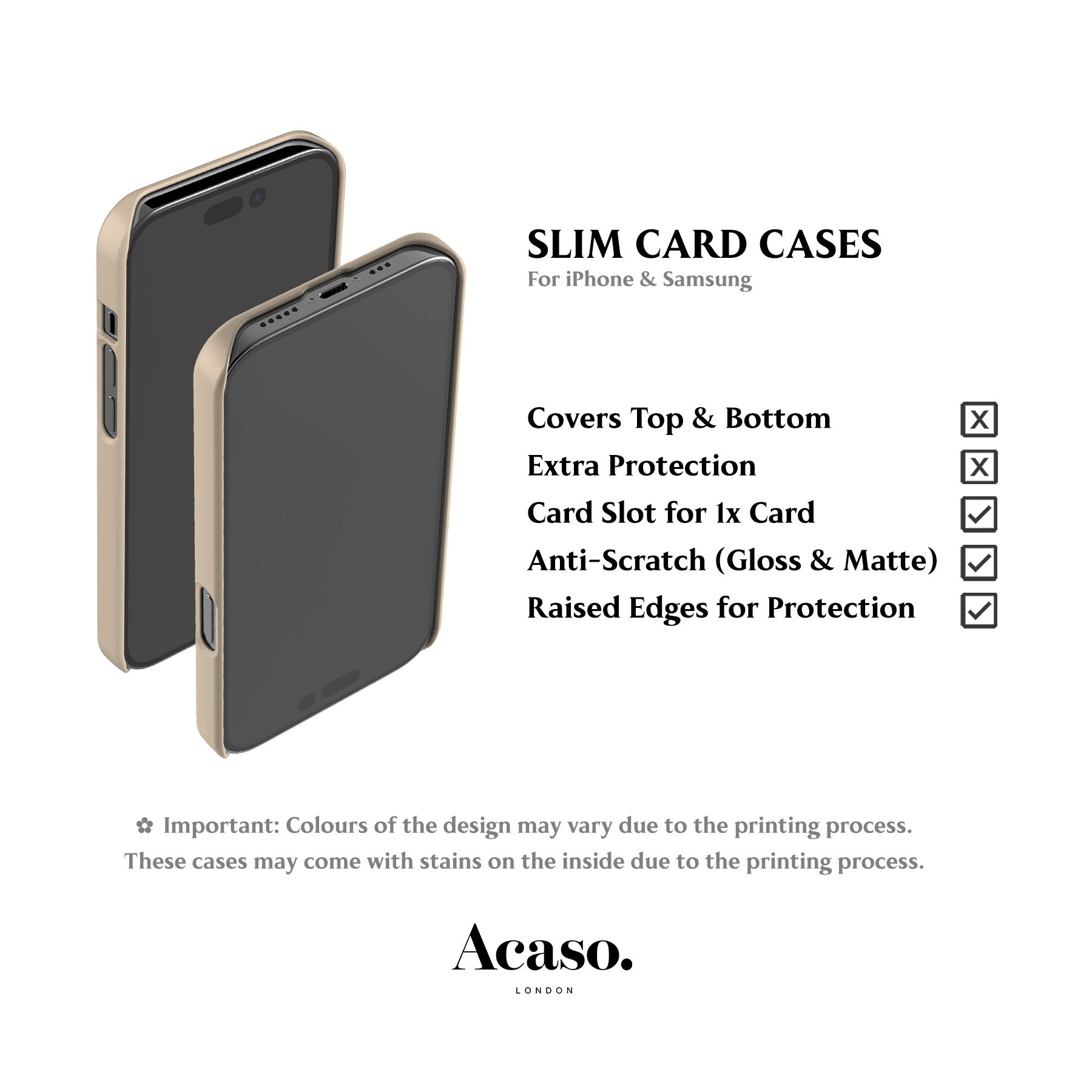 Solid Beige Card Case