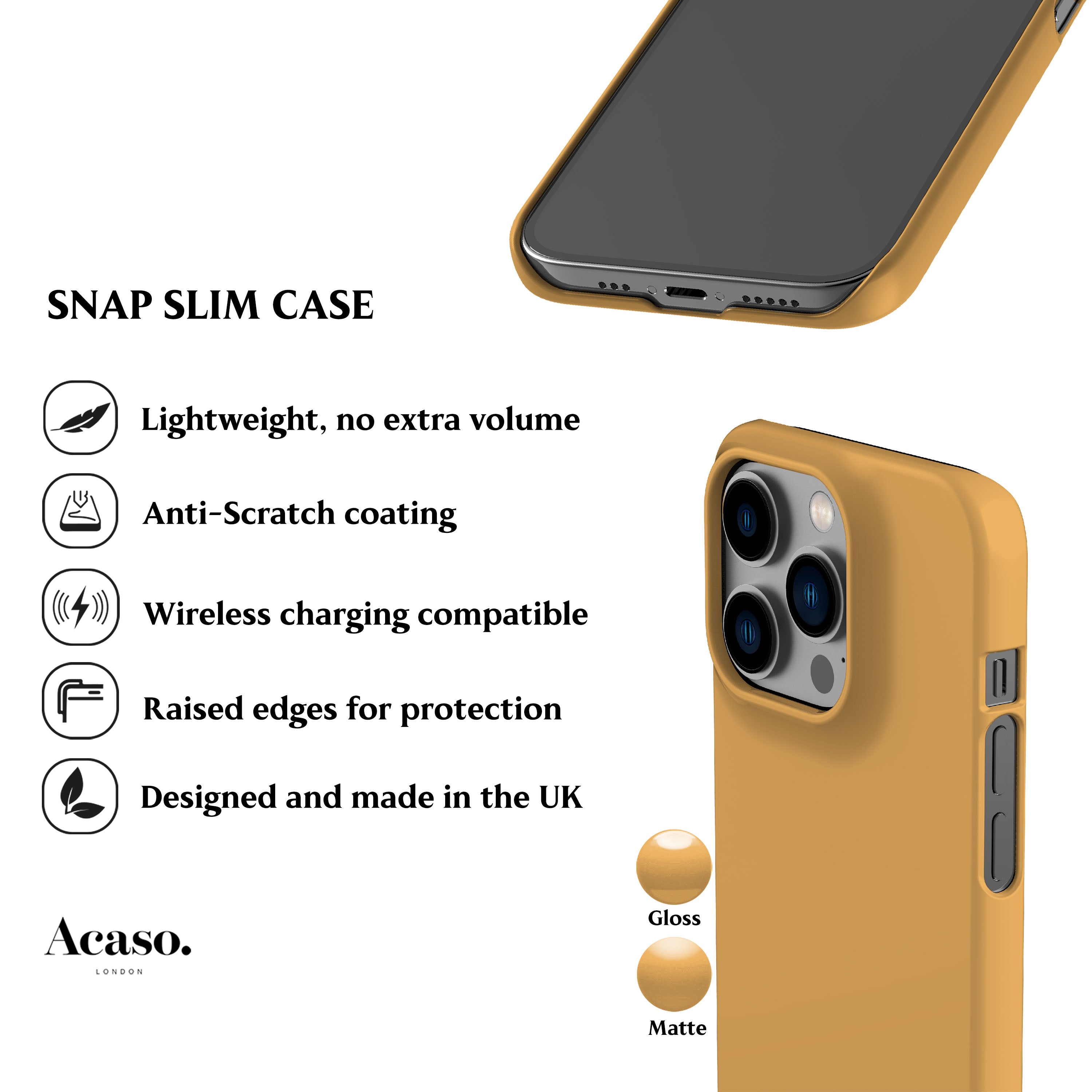 Solid Sunset Yellow Phone Case