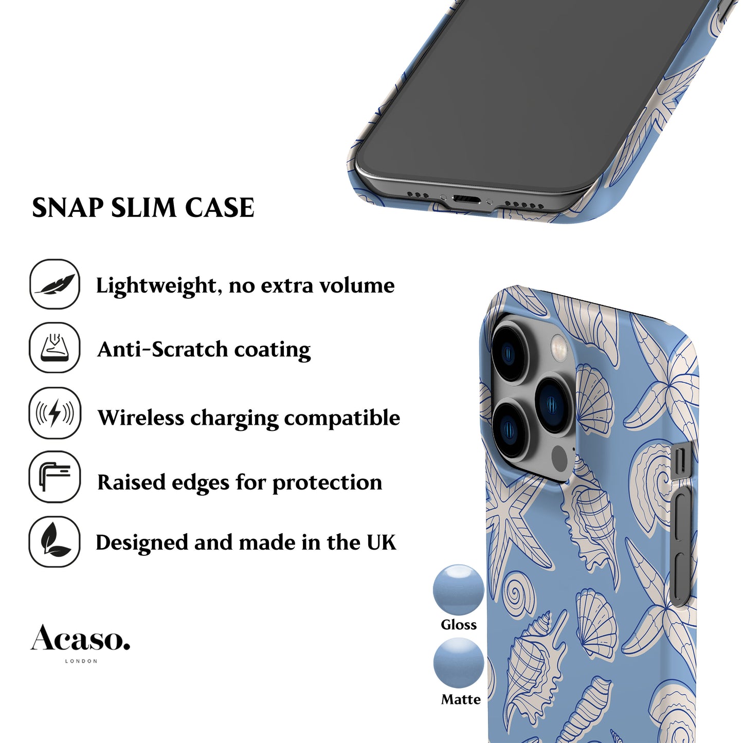 Blue Beach Shells Phone Case