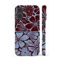 Blue Maroon Flowers Phone Case