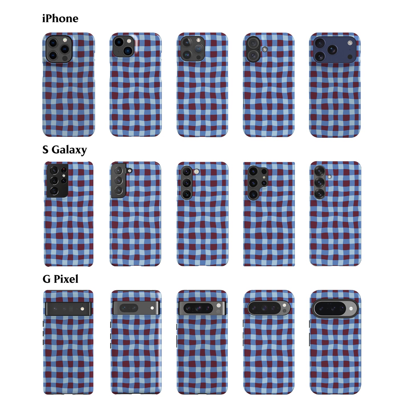 Blue Maroon Plaid Phone Case
