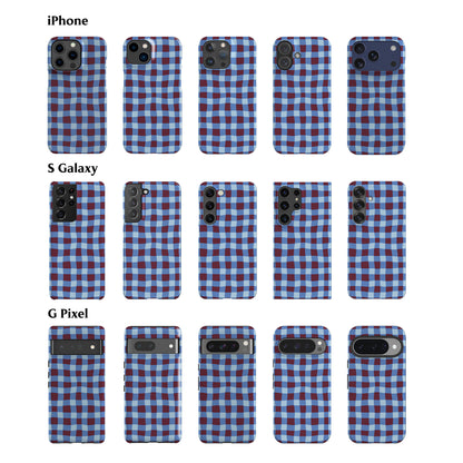 Blue Maroon Plaid Phone Case