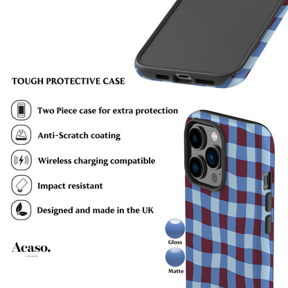 Blue Maroon Plaid Phone Case