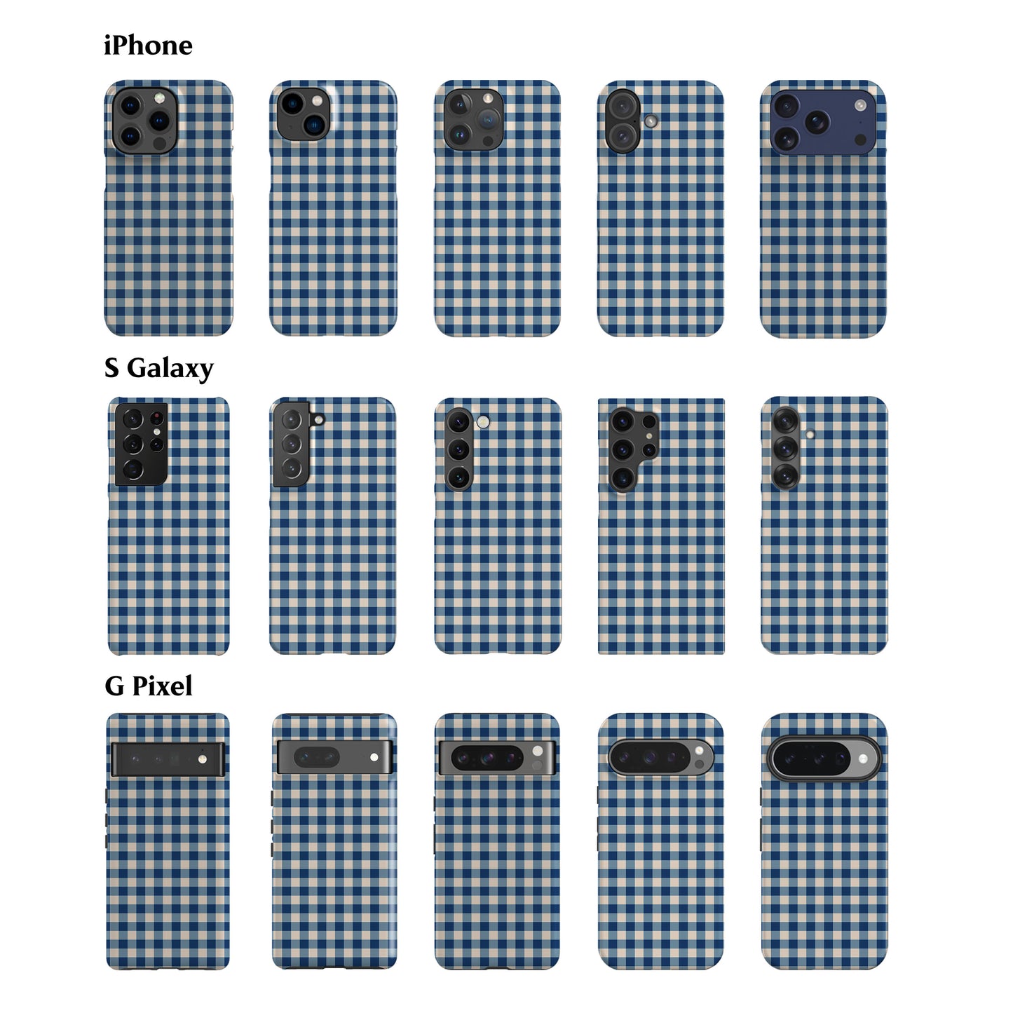 Blue Gingham Phone Case