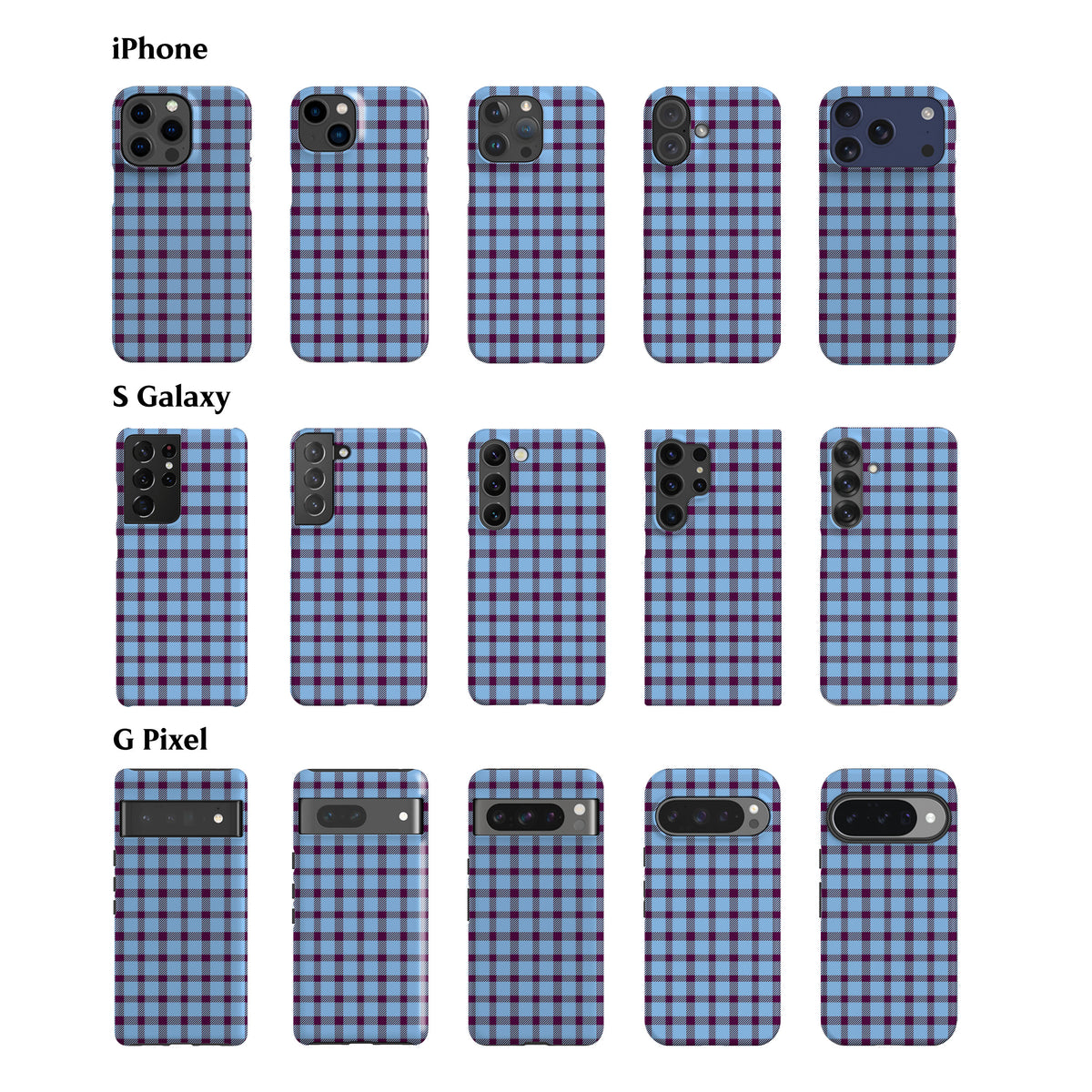 Retro Blue Plaid Phone Case