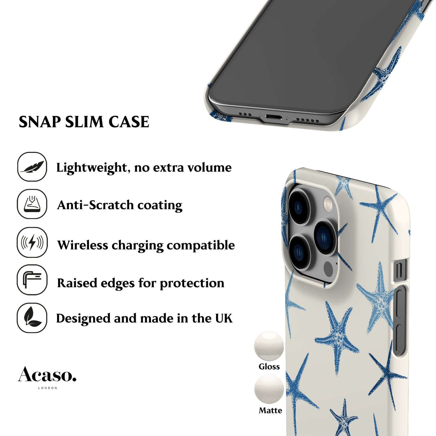 Deep Blue Starfish Phone Case