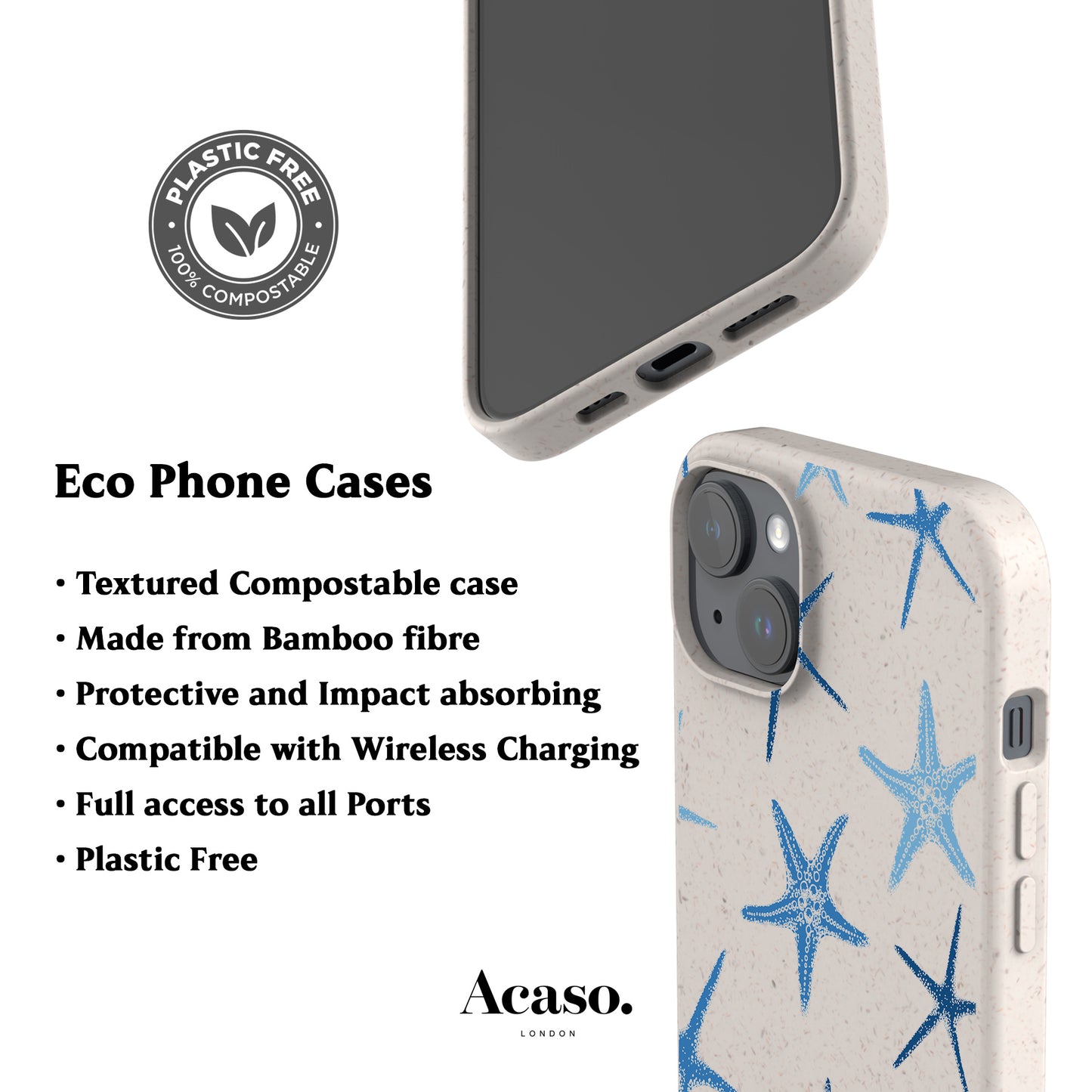 Blue Starfish Eco-Friendly Phone Case