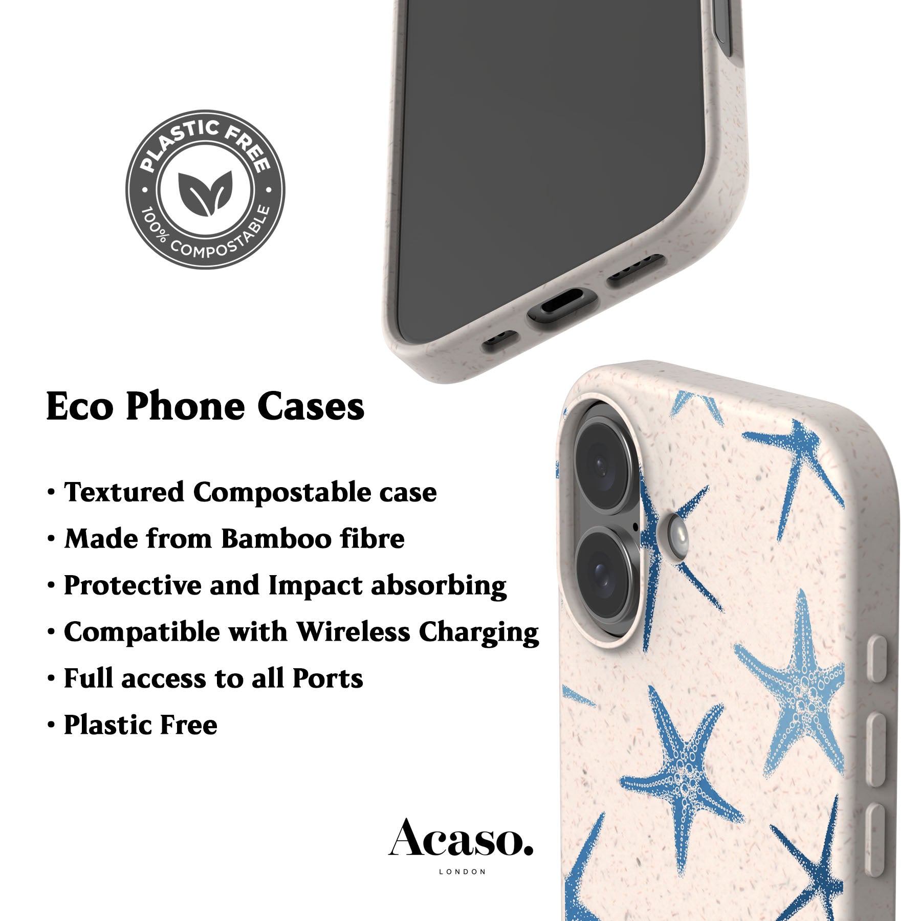 Blue Starfish Eco-Friendly Phone Case