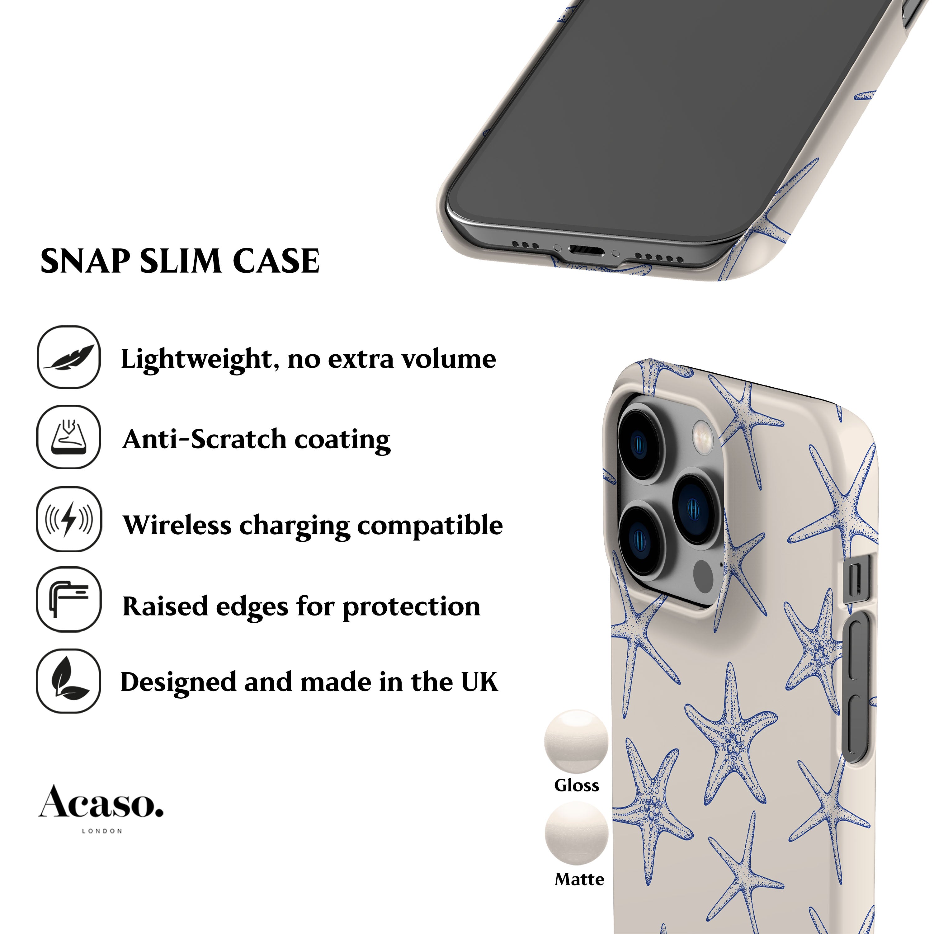 Blue Starfish Phone Case