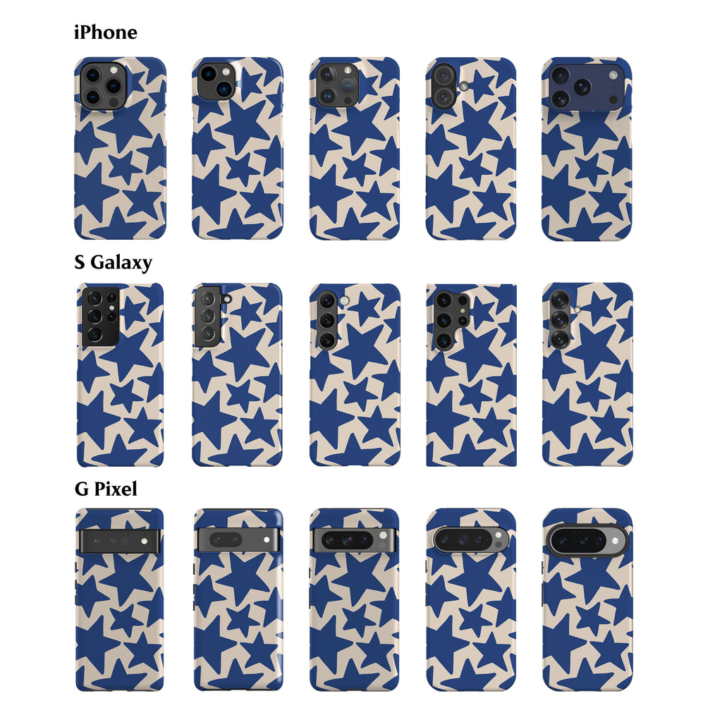Wonky Stars Blue Phone Case