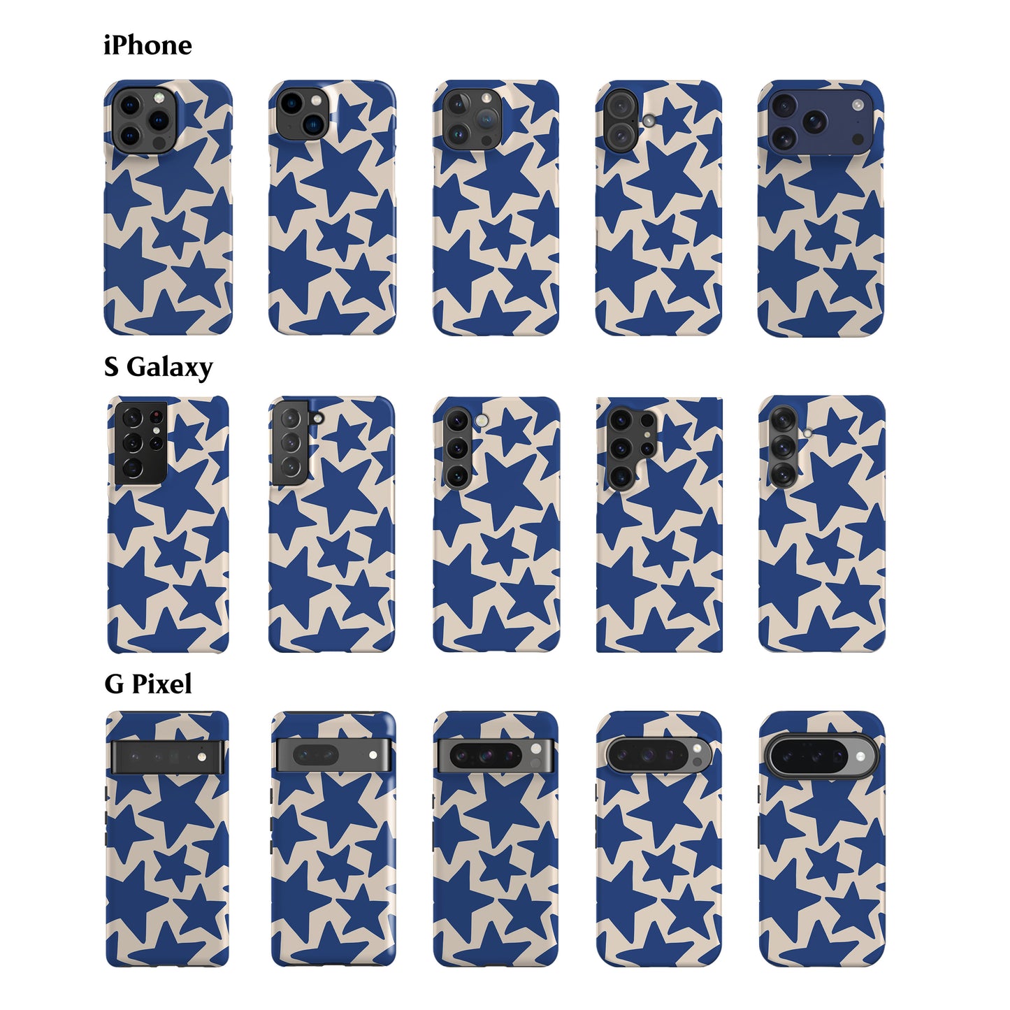 Wonky Stars Blue Phone Case