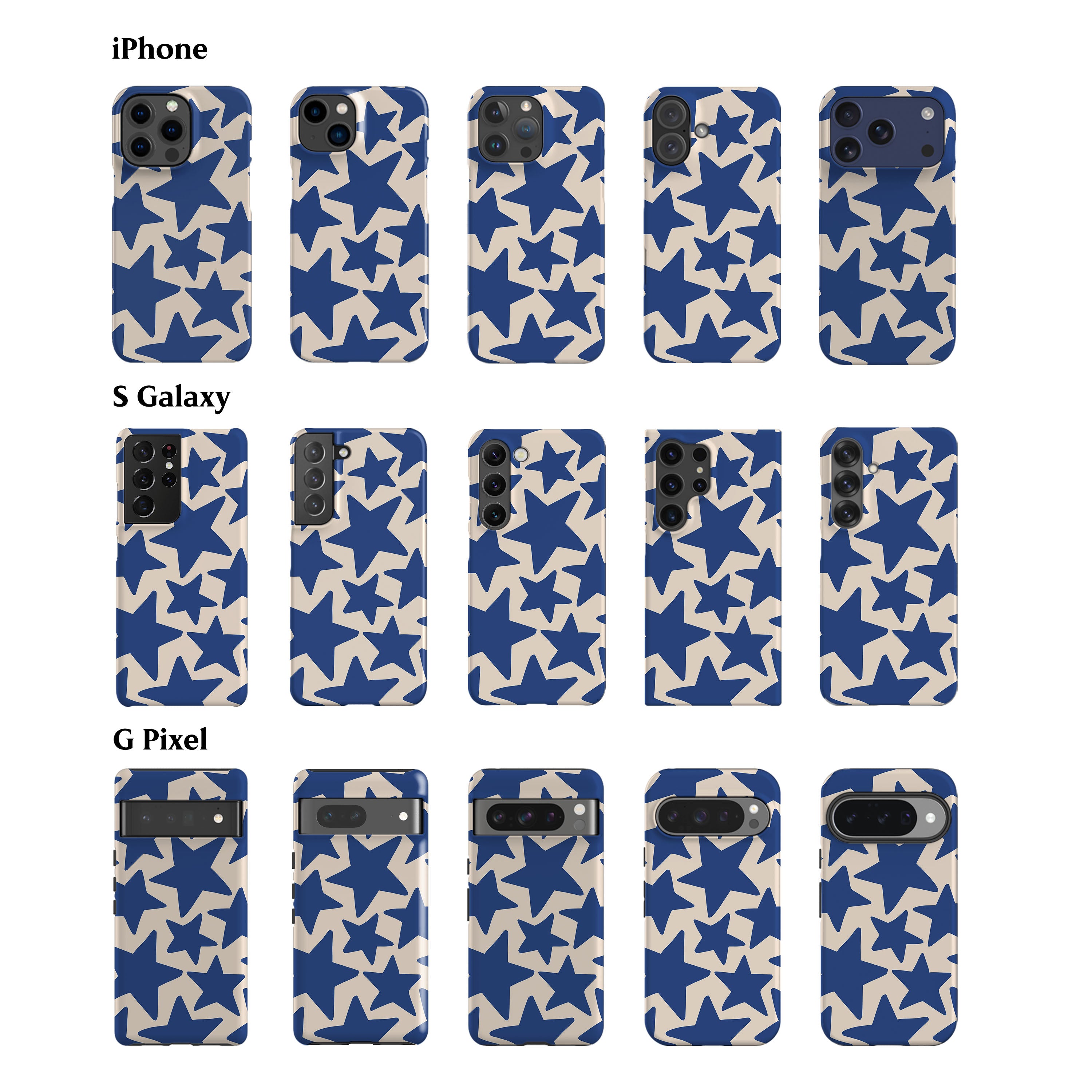 Wonky Stars Blue Phone Case
