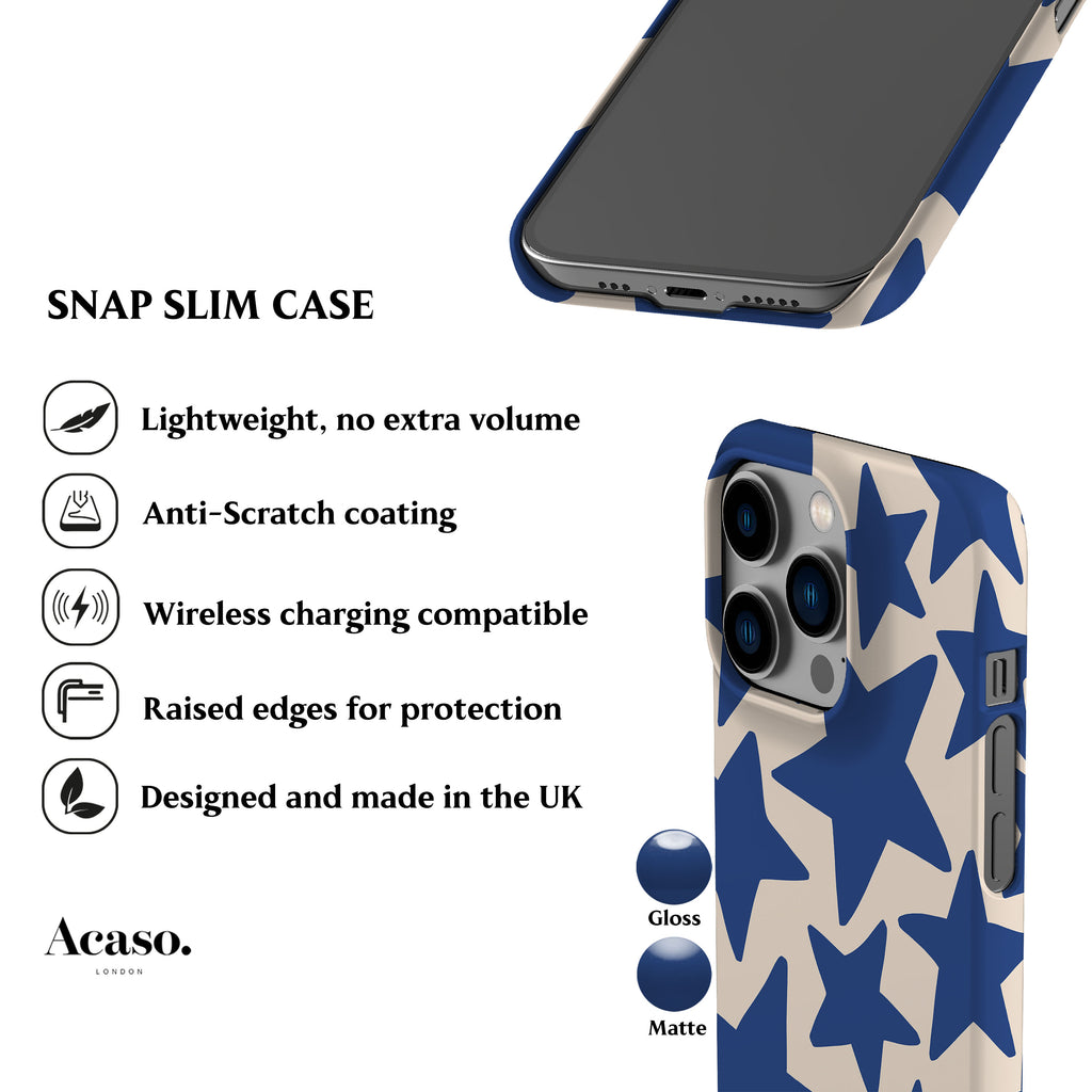 Wonky Stars Blue Phone Case