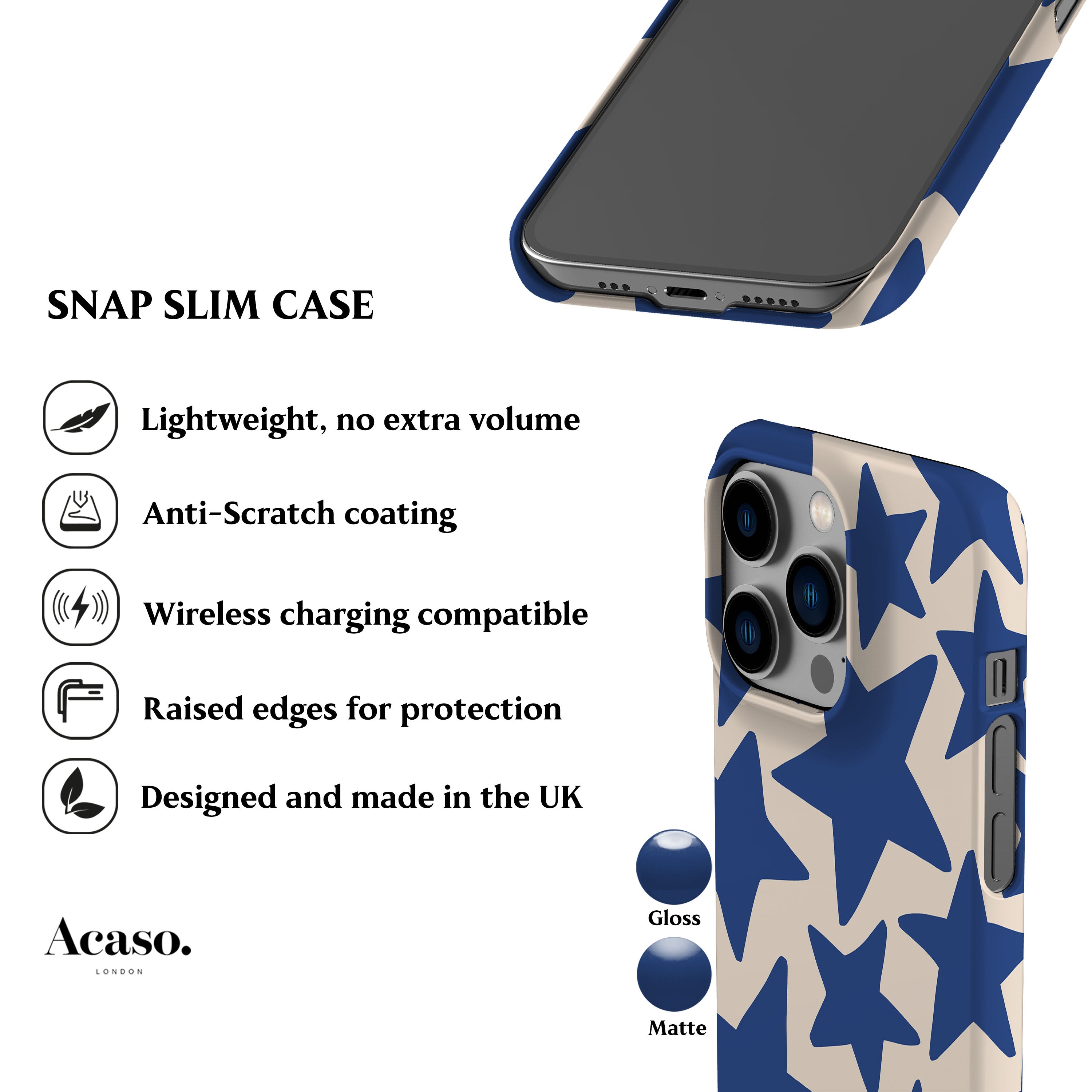 Wonky Stars Blue Phone Case