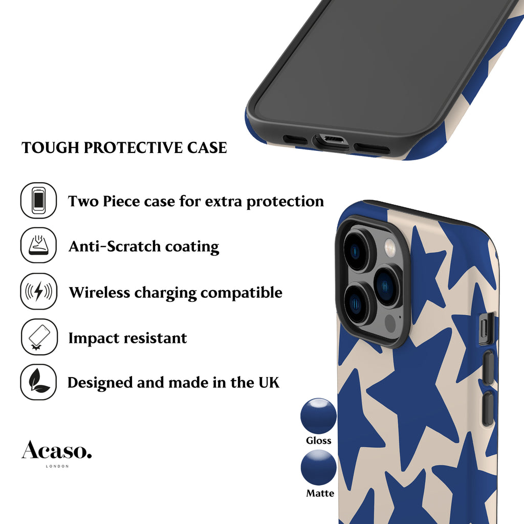 Wonky Stars Blue Phone Case