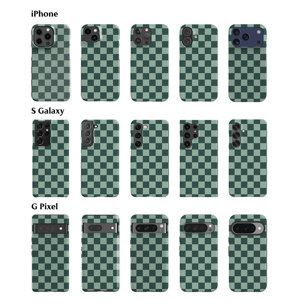 Blue Teal Checkered Phone Case