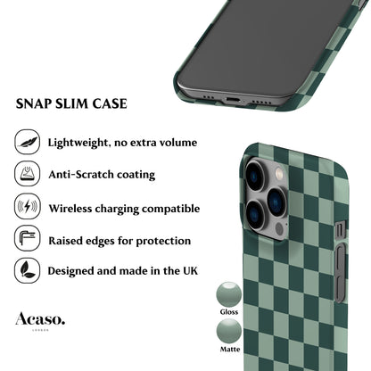 Blue Teal Checkered Phone Case