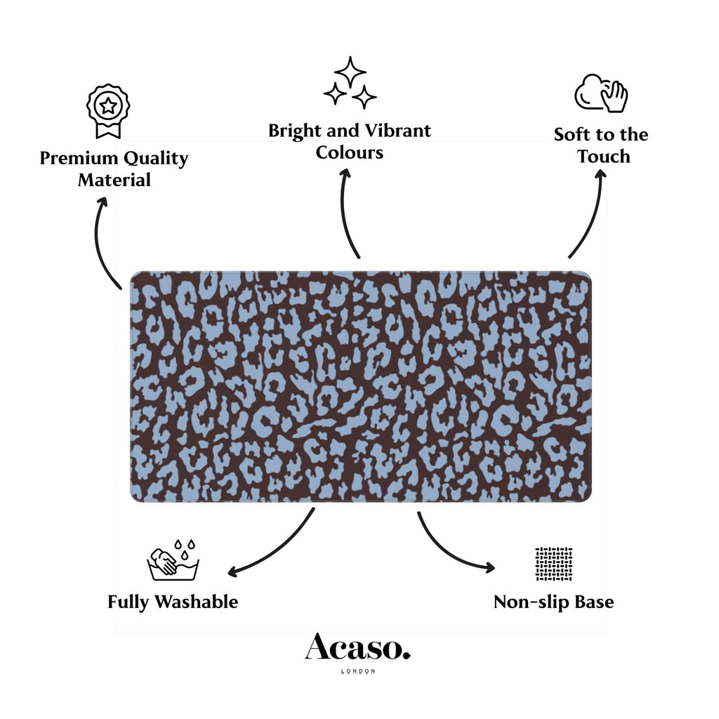 Blue Tiny Leo Desk Mat