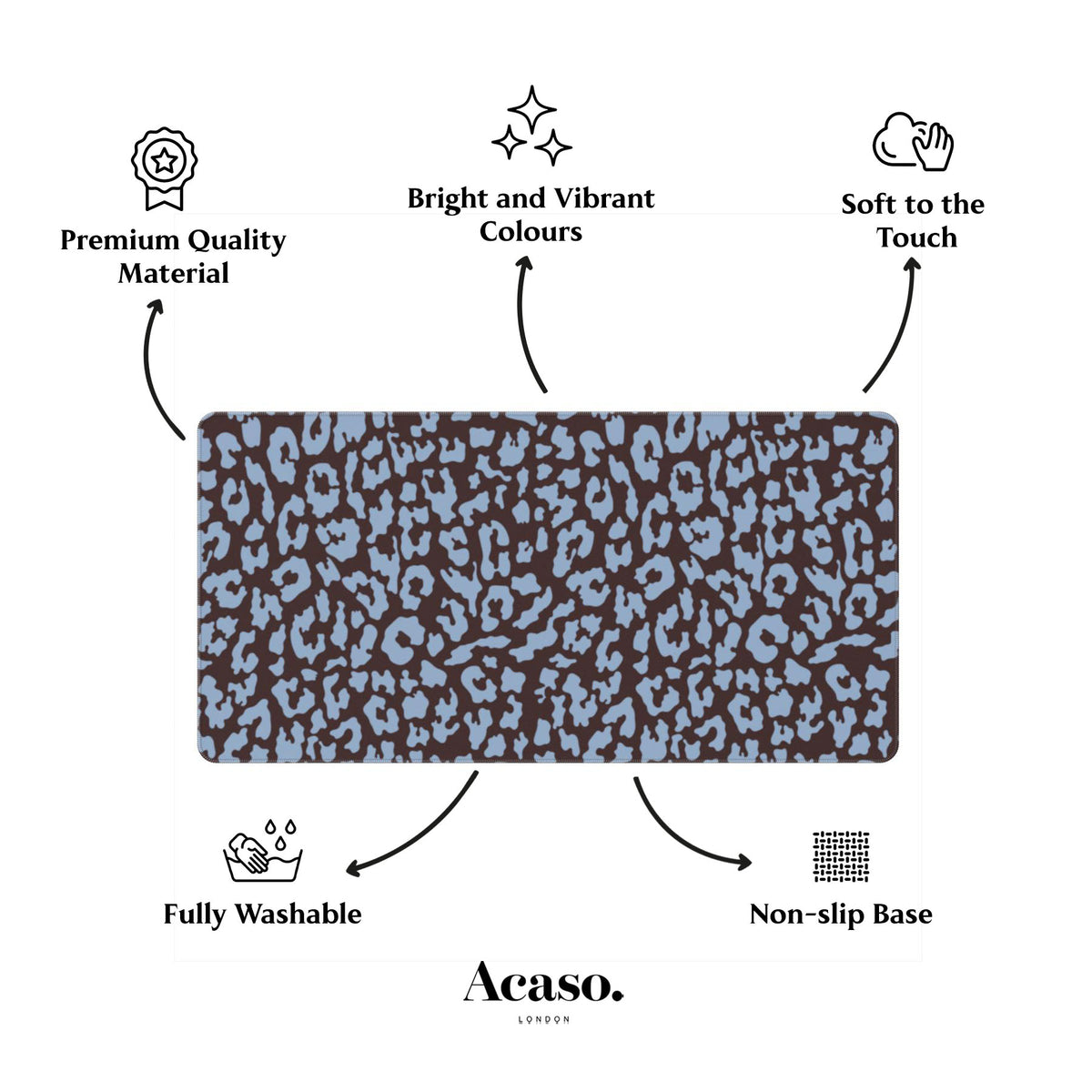 Blue Tiny Leo Desk Mat