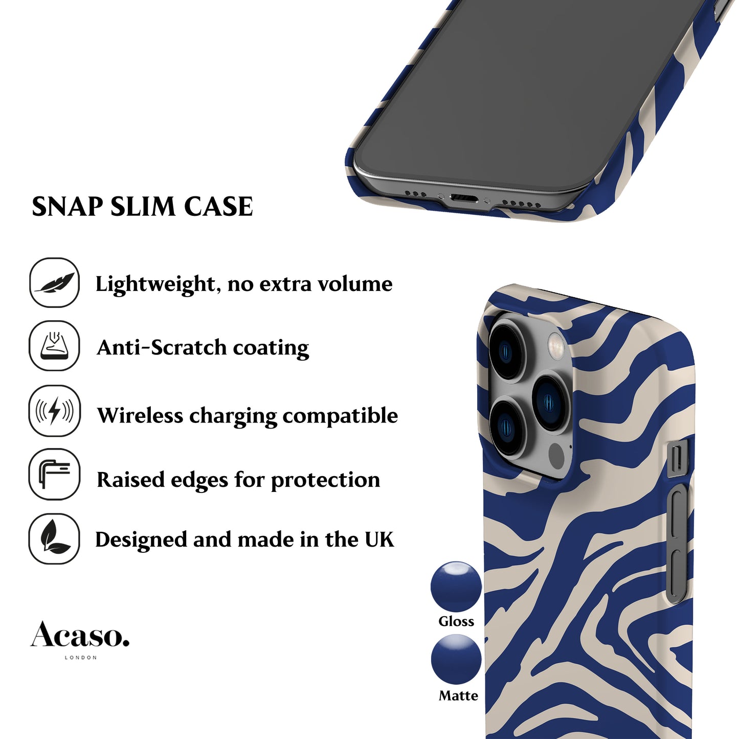 Blue Zebra Phone Case