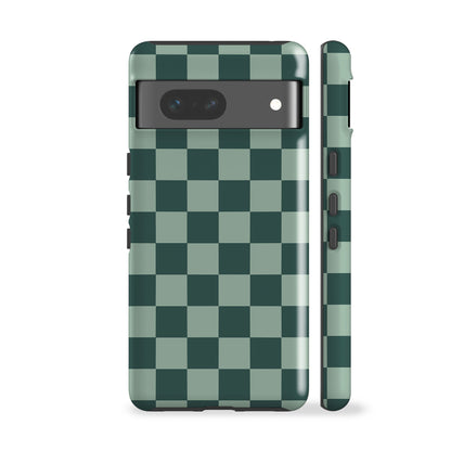 Blue Teal Checkered Phone Case