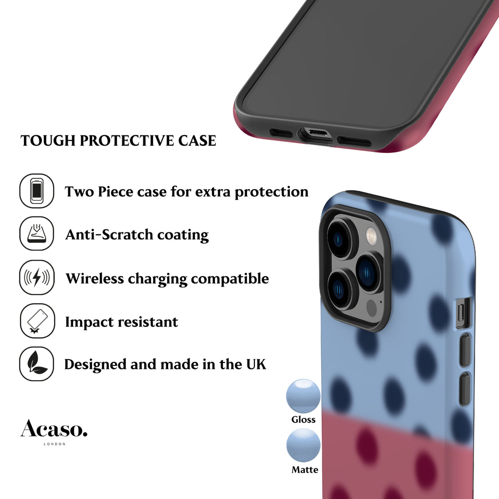 Blurry Blue Polka Dots Phone Case