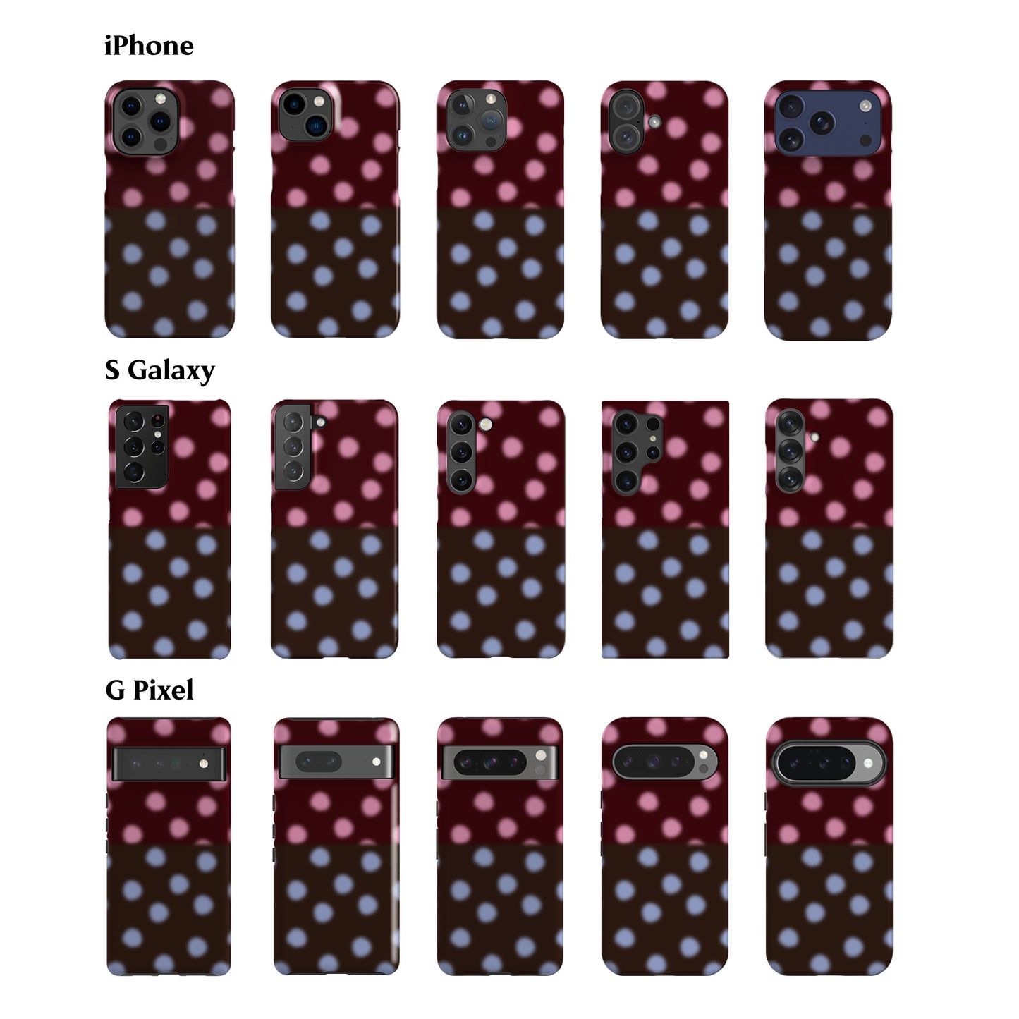 Blurry Maroon Polka Dots Phone Case