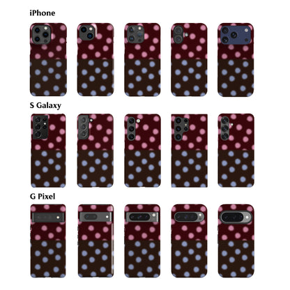 Blurry Maroon Polka Dots Phone Case