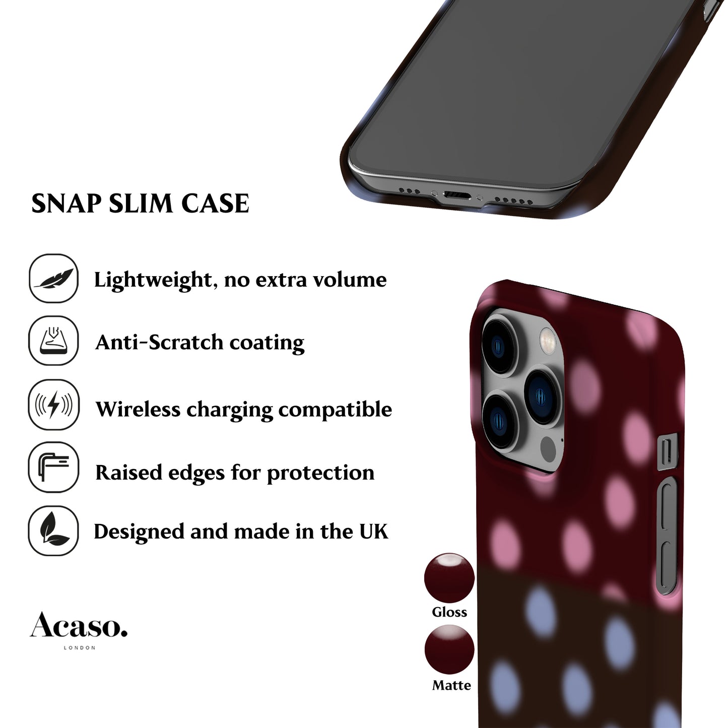 Blurry Maroon Polka Dots Phone Case