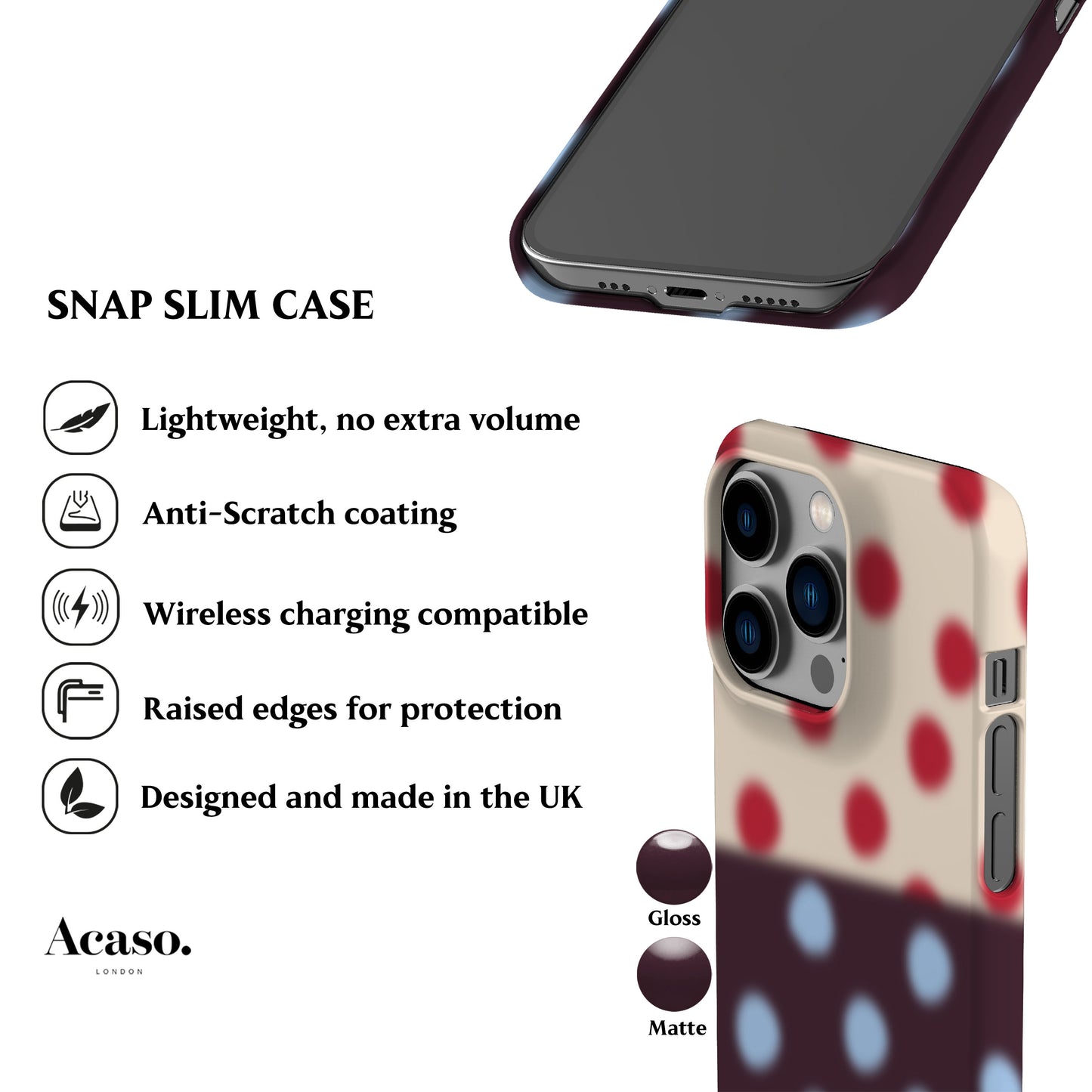 Blurry Plum Polka Dots Phone Case