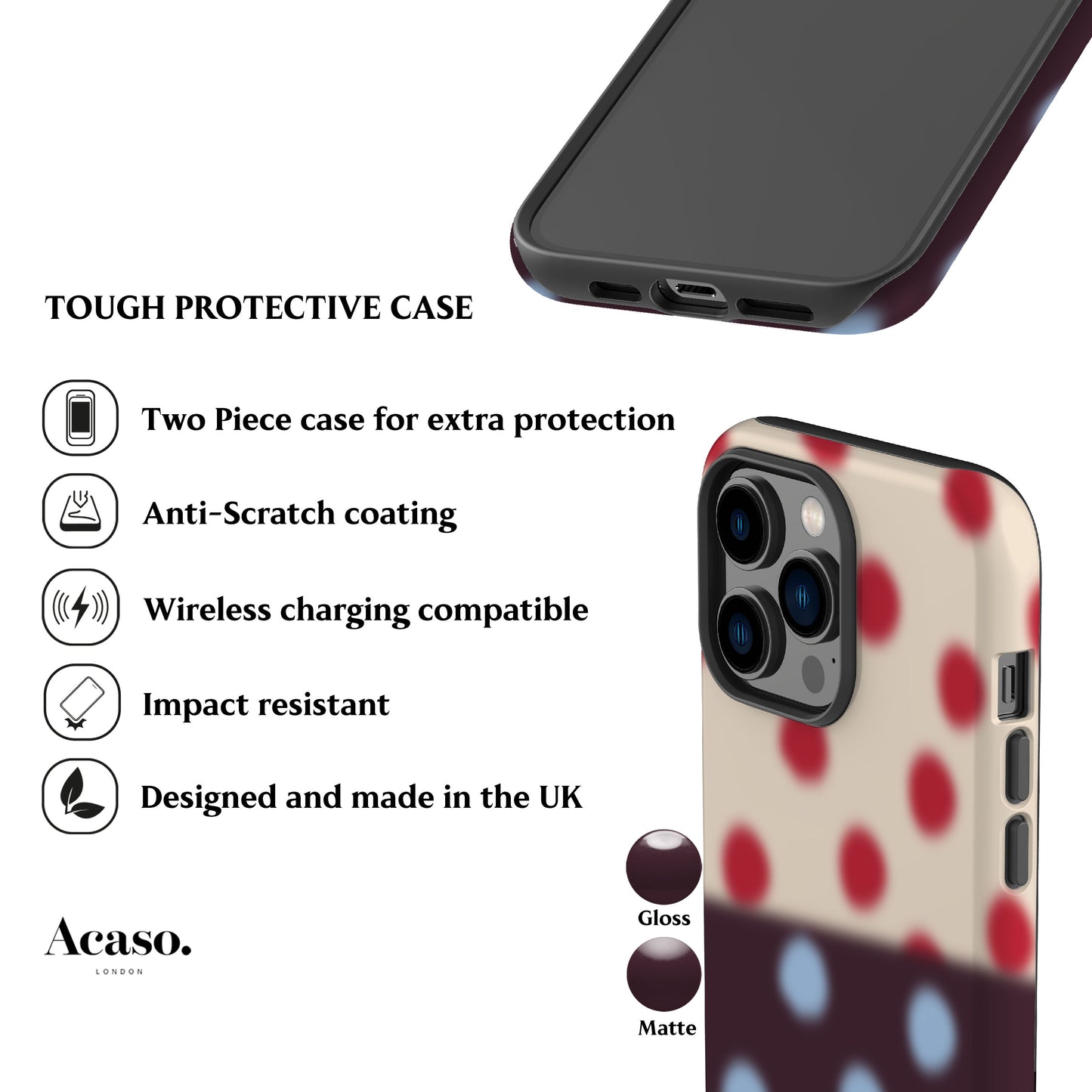 Blurry Plum Polka Dots Phone Case