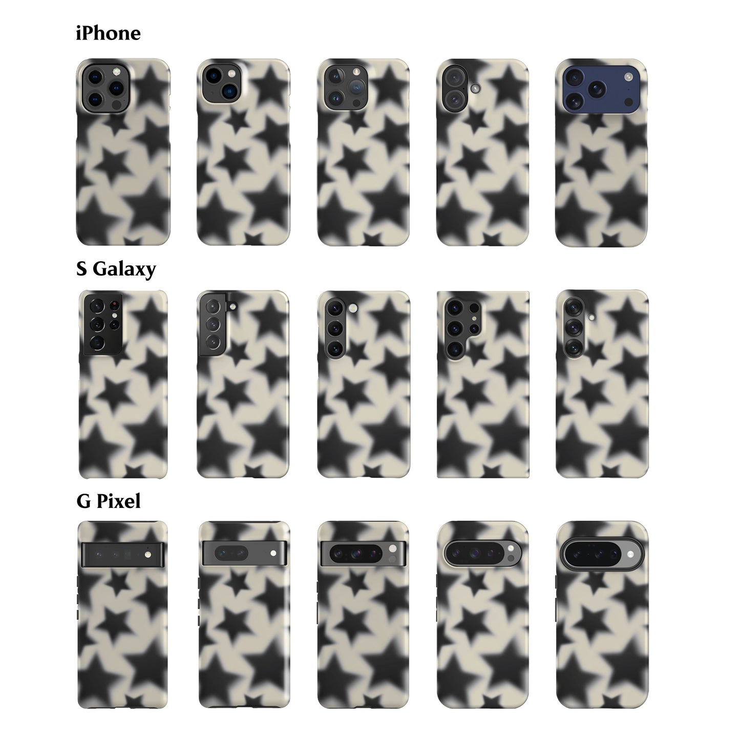 Blurry Black Stars Phone Case