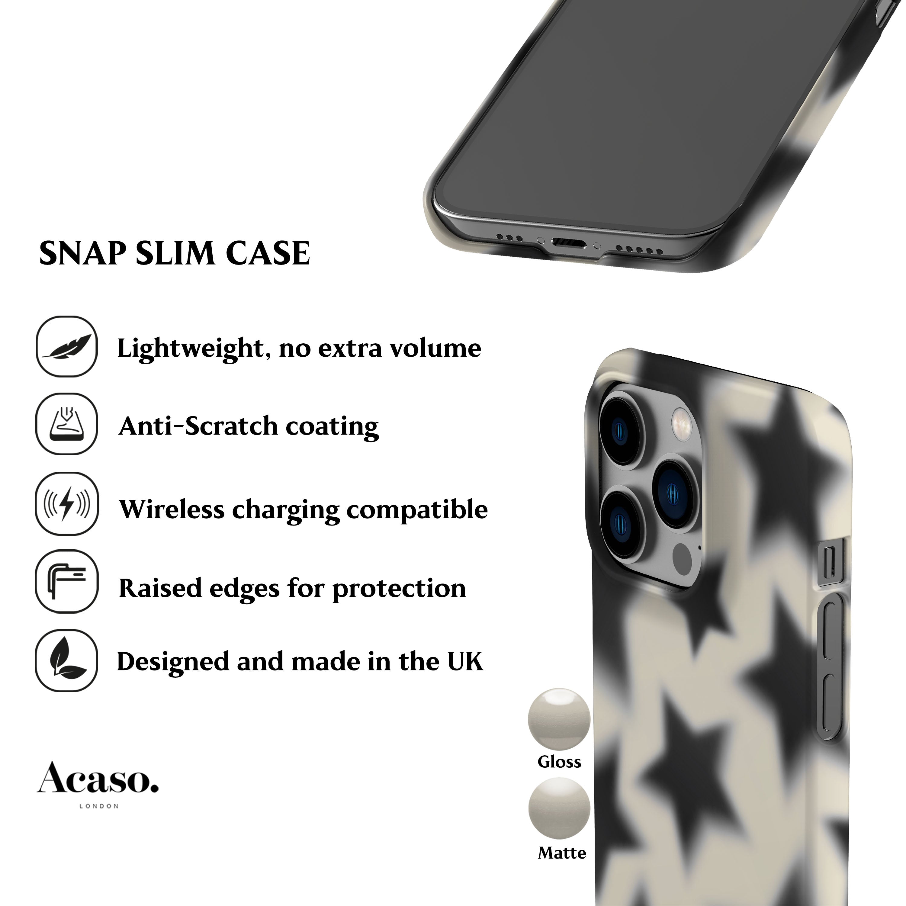 Blurry Black Stars Phone Case