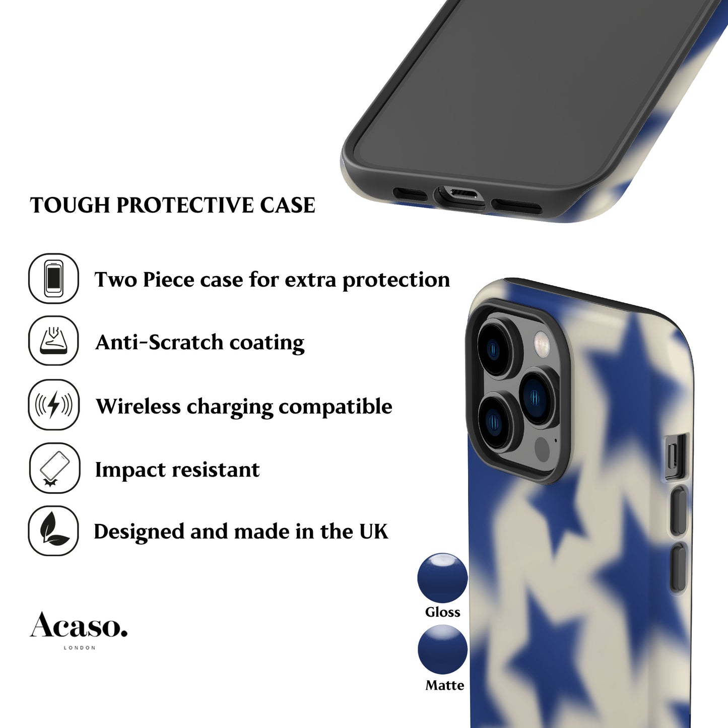 Blurry Blue Stars Phone Case