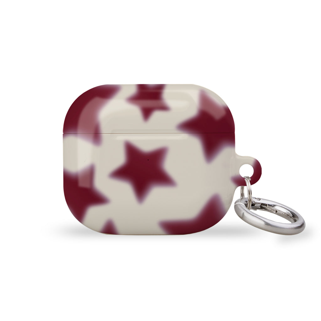 Blurry Burgundy Stars AirPods Cover