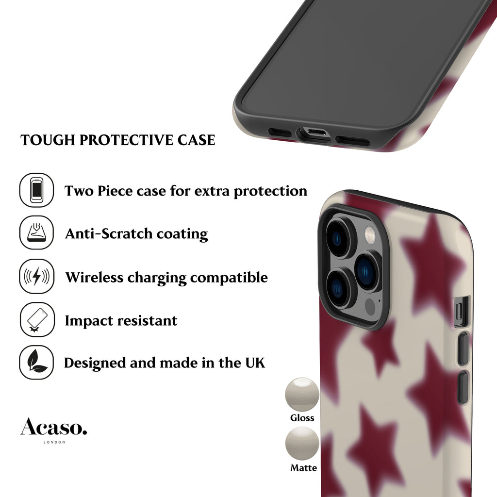Blurry Red Stars Phone Case