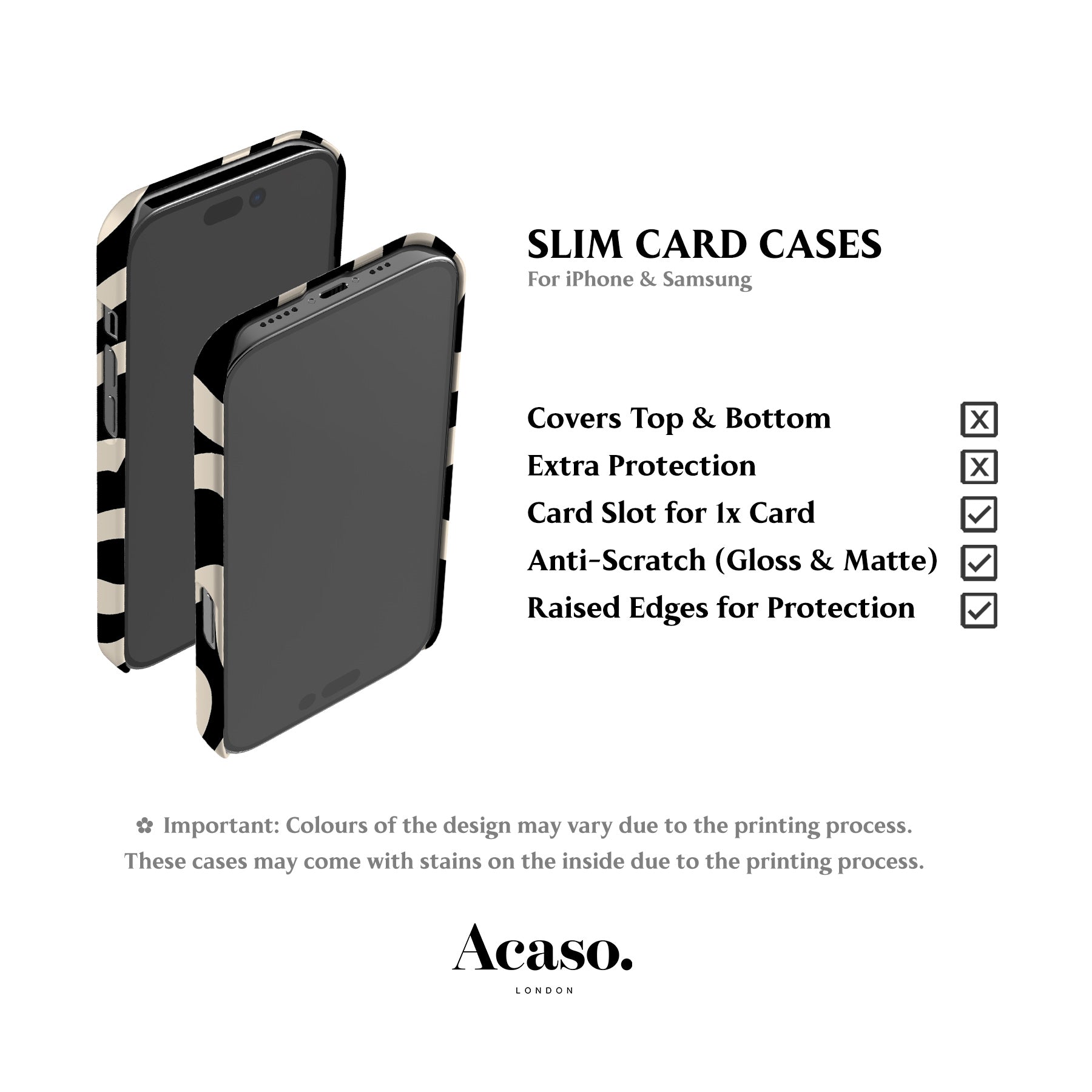 Boho Line Art Black Card Case