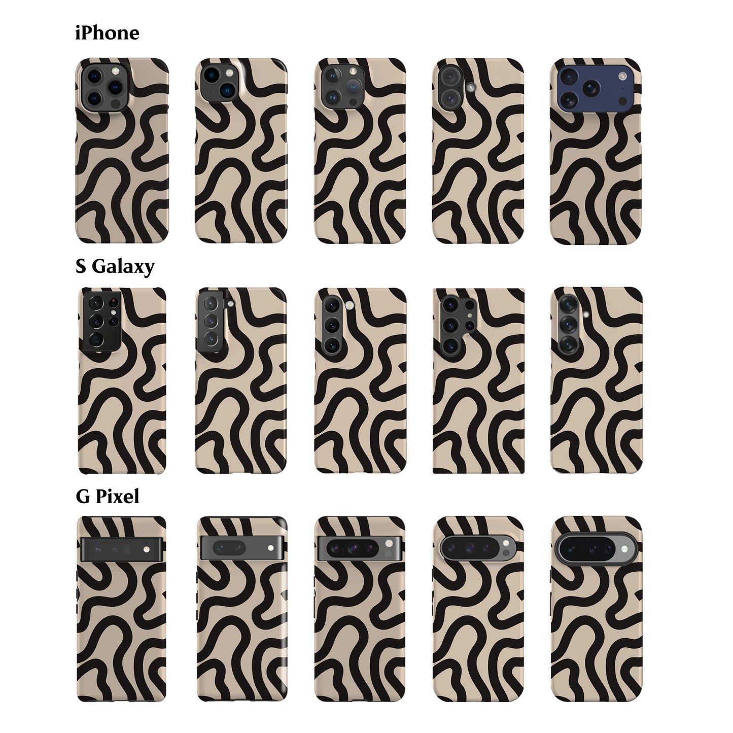 Boho Line Art Beige Phone Case