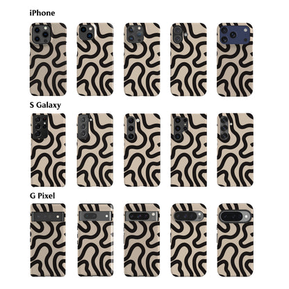 Boho Line Art Beige Phone Case