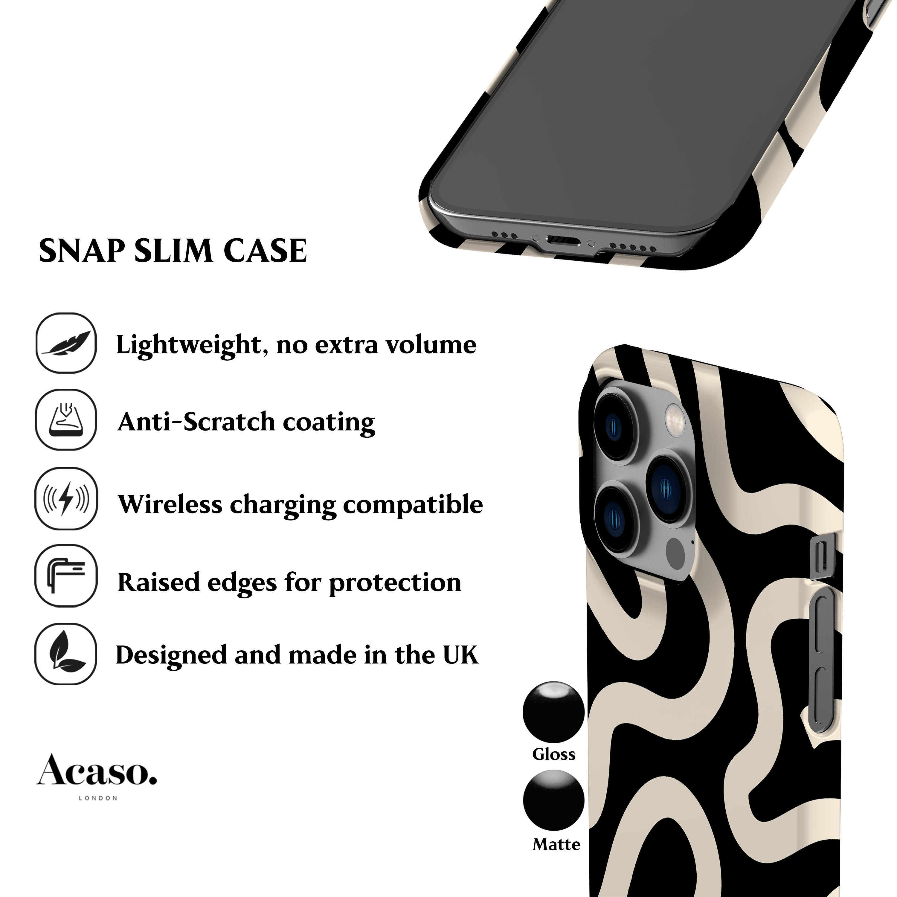 Boho Line Art Black Phone Case