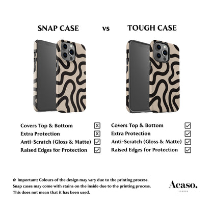 Boho Line Art Beige Phone Case