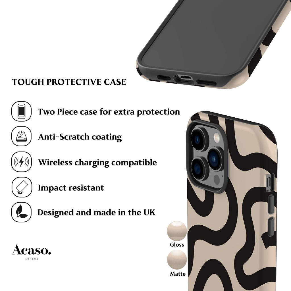 Boho Line Art Beige Phone Case