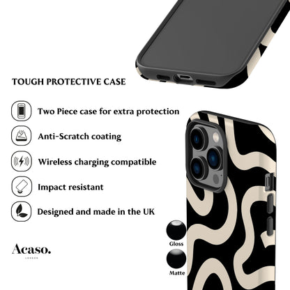 Boho Line Art Black Phone Case