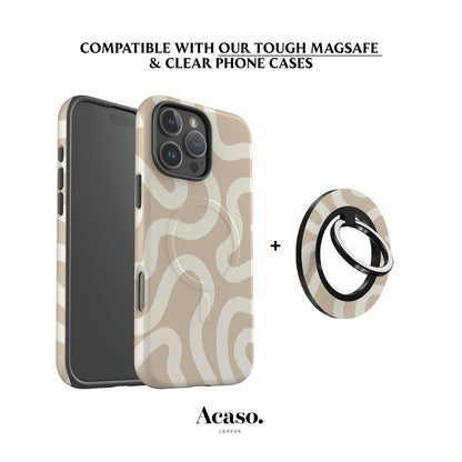 Boho Line Art Beige MagSafe Ring Holder