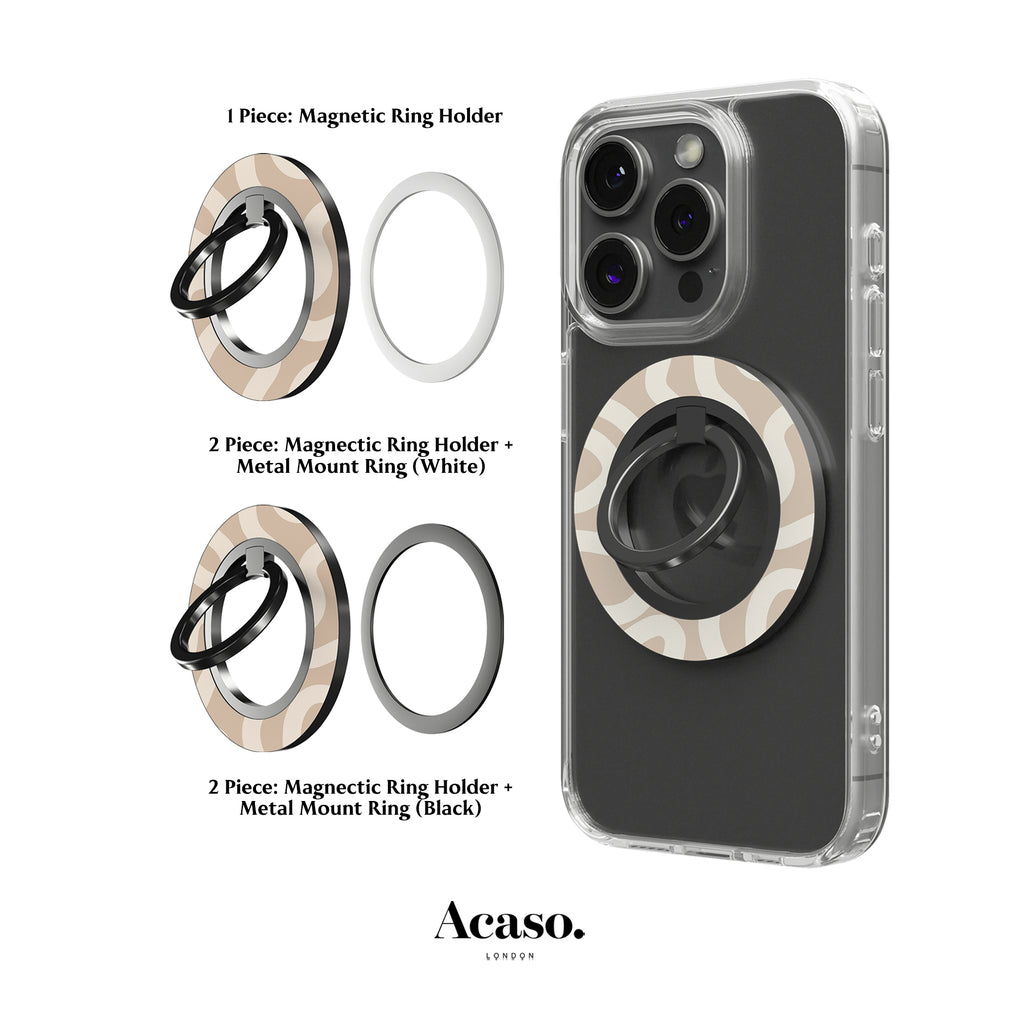Boho Line Art Beige MagSafe Ring Holder