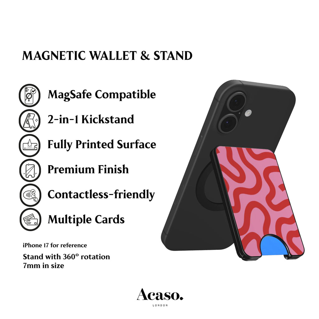 Boho Pink Lines Magnetic Phone Wallet