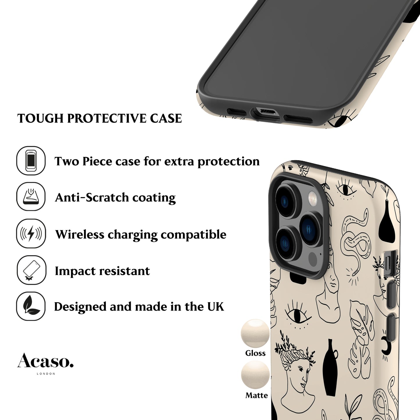 Boho Mythos Cream Phone Case