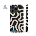 Boho Line Art Black Card Case