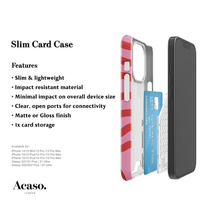 Boho Line Art Hot Pink Card Case