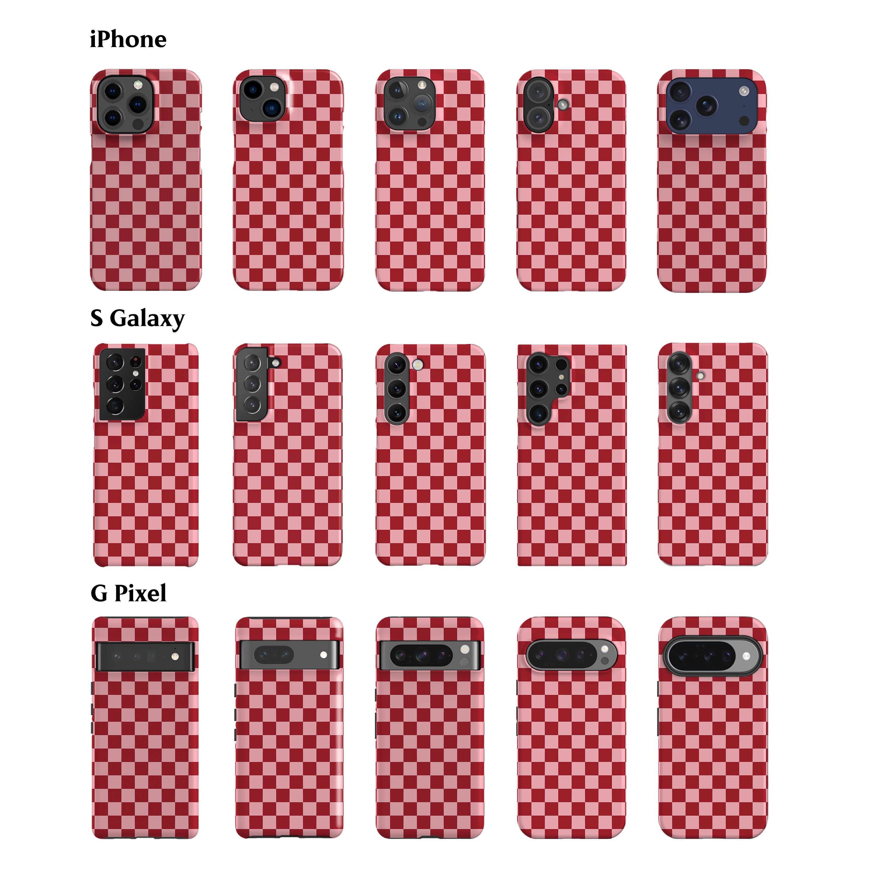 Bright Red Checkers Phone Case